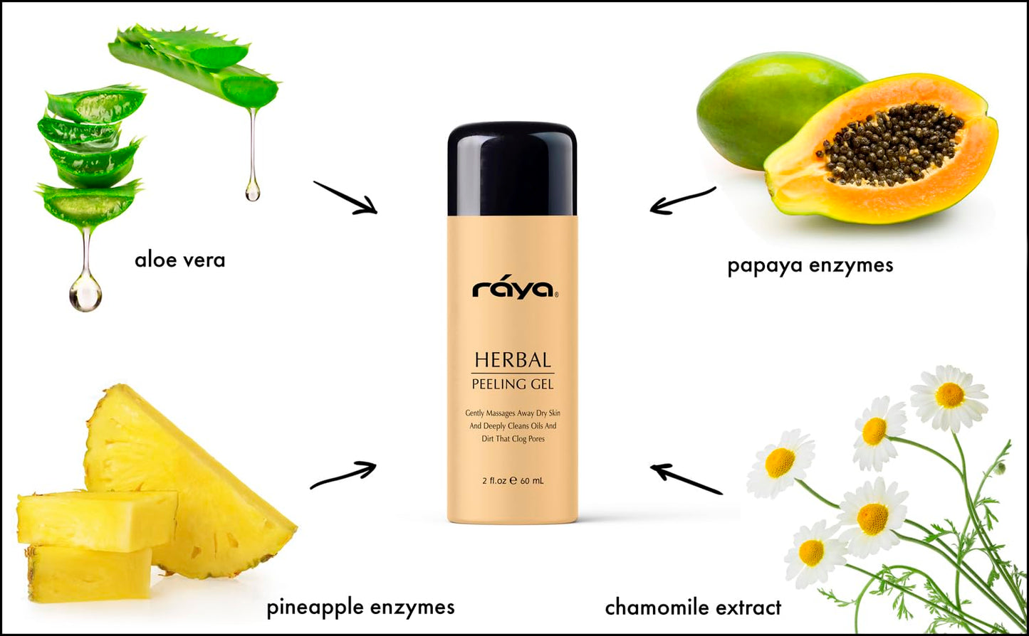 RAYA Herbal Facial Peeling Gel (110) | Gentle and Soft Exfoliator for Oily Skin | Helps Minimize Pores and Brighten Complexion