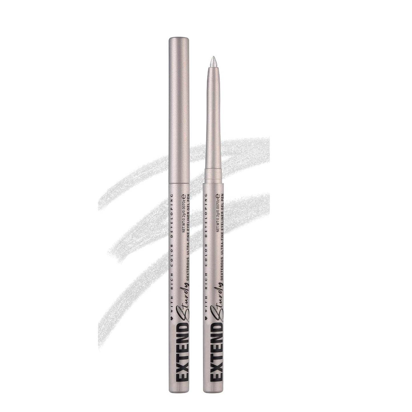 Silver Cream Eyeliner Pencil Waterproof Retractable Silver Gel Eyeliner Smudge-proof Hypoallergenic (02#)