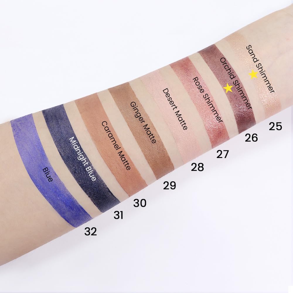 evpct 2Pcs Cream Eyeshadow Sticks Set for Eyes Waterproof, Sand Shimmer & Orchid Shimmer Matte Eye shadow Stick Pencil Pen Bulk sombras en crema para ojos 25+26