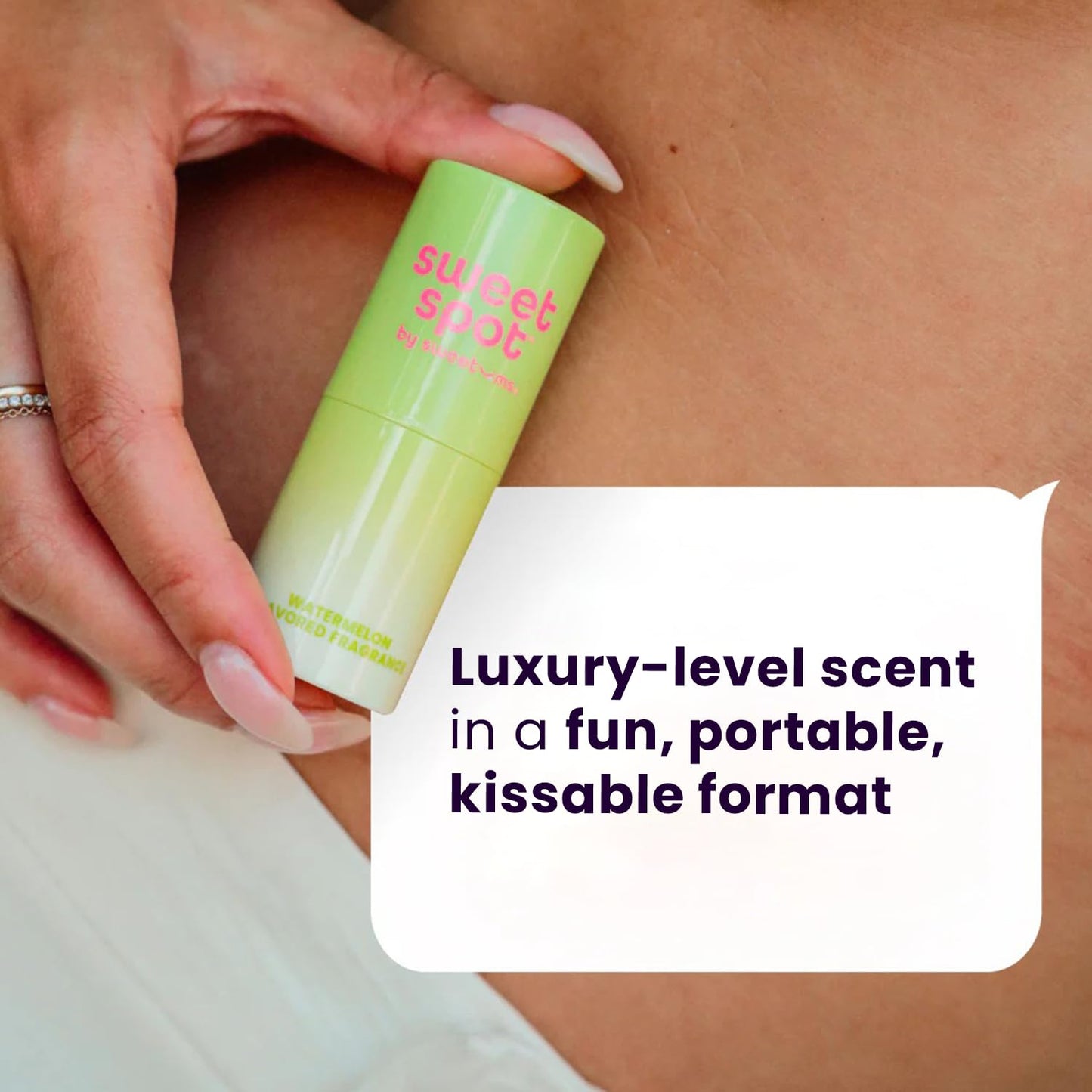 SweetSpot Flavored Solid Perfume Stick, Portable Travel Perfumes for Women, Long Lasting Fragrances, Non Sticky Formula, Natural Ingredients, Fragrance Stick (Strawberries and Cream)