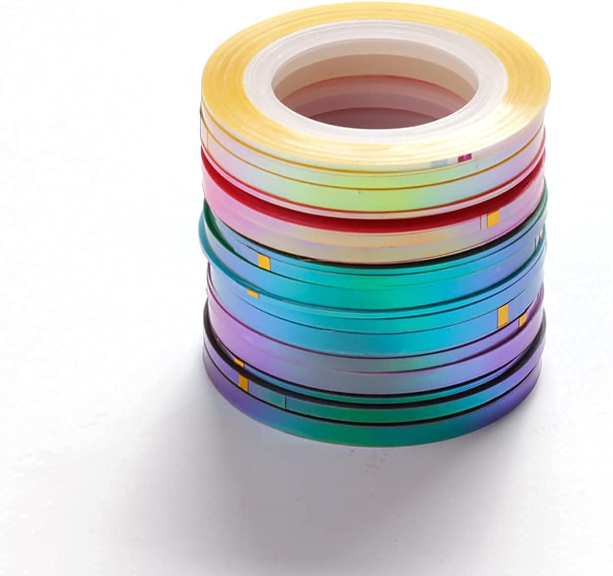 Nail Art Striping Tape Lines Kit 21 pcs 1mm 2mm 3mm Nail Tape Strips for Design DIY Silver Nails Striping Tape (Pink)