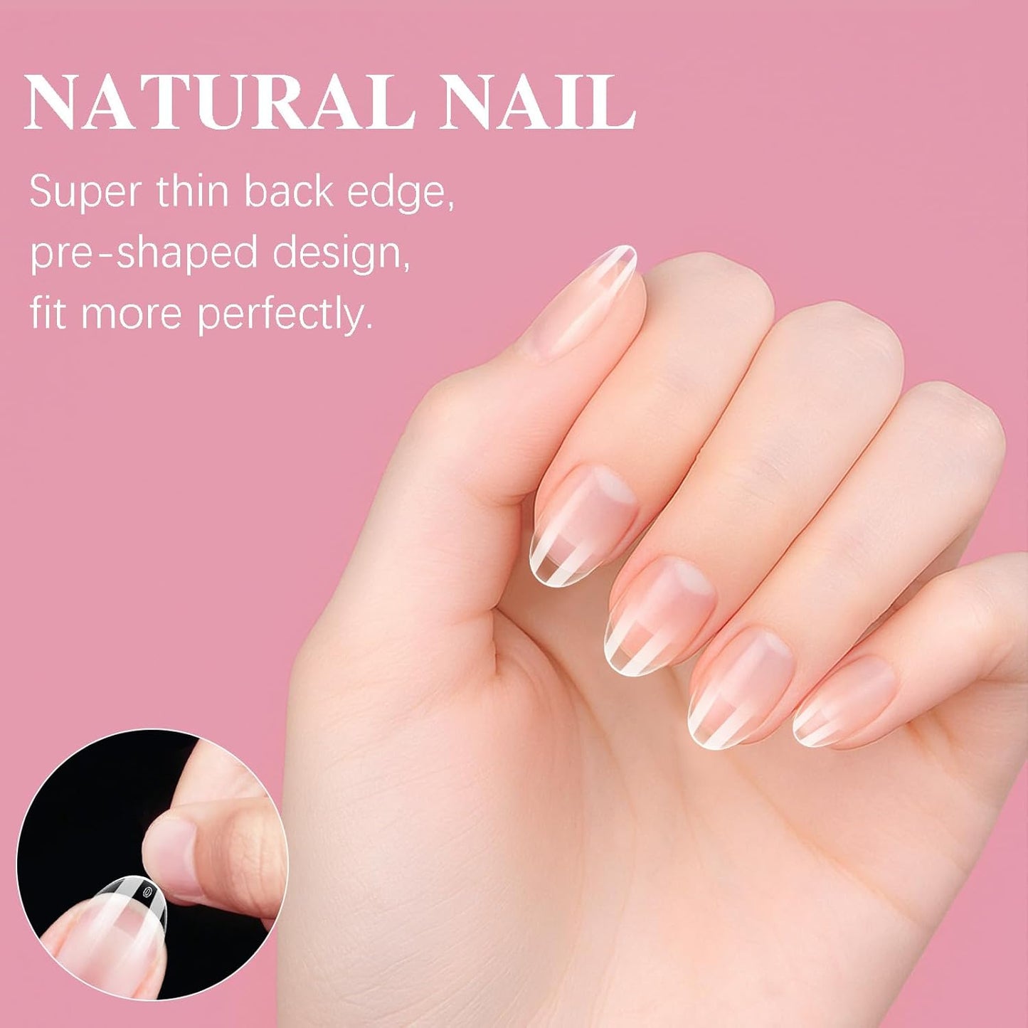 Extra Short Almond Nail Tips, SSWSBYKE 300pcs 15 Sizes Gel Acrylic Nail Tips for Full Cover Pre-Shaped Fake Nails Tips Half Matte Press On Nails for Extension Home DIY Salon
