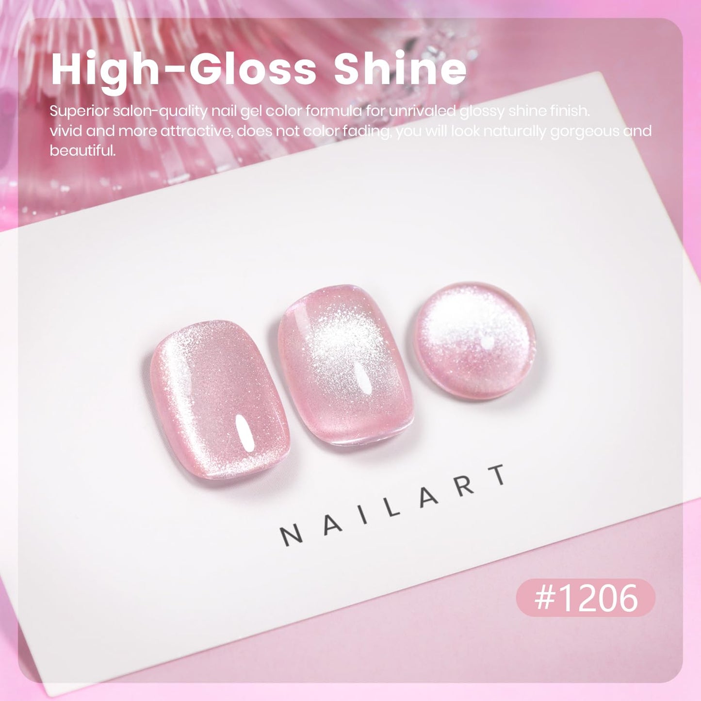 RARJSM Pink Cat Eye Gel Nail Polish with Magnet Stick Reflective Dazzling Nude Skin Color Sparkle Diamond Glitter Cateye Gelpolish 15ml Single Bottle Curing Requires Soak Off for Home Salon Manicure