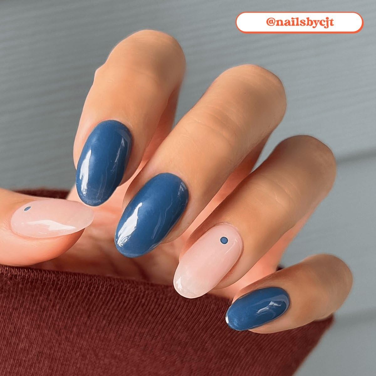 Semi Cured Gel Nail Strips | No LED Lamp Needed | Solid, Blue, Spring | Easy Apply & Remove, Salon Quality | Includes 28 Strips, 1 Prep Pads, Nail File & Wooden Stick - Hey, Let's Play Ball