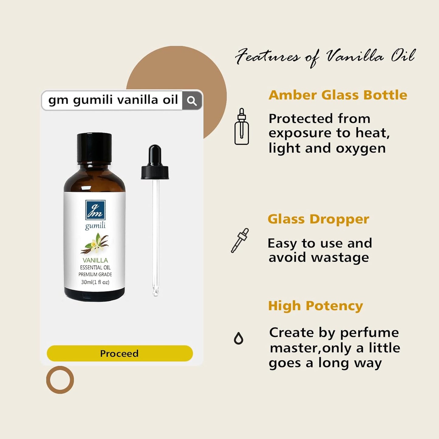 Vanilla Essential Oil – 1 Oz Vanilla Oil for Skin & Diffuser | Home Fragrance Oil for Body, Lotion, Candles, Soap, Dryer Balls, Slime & More