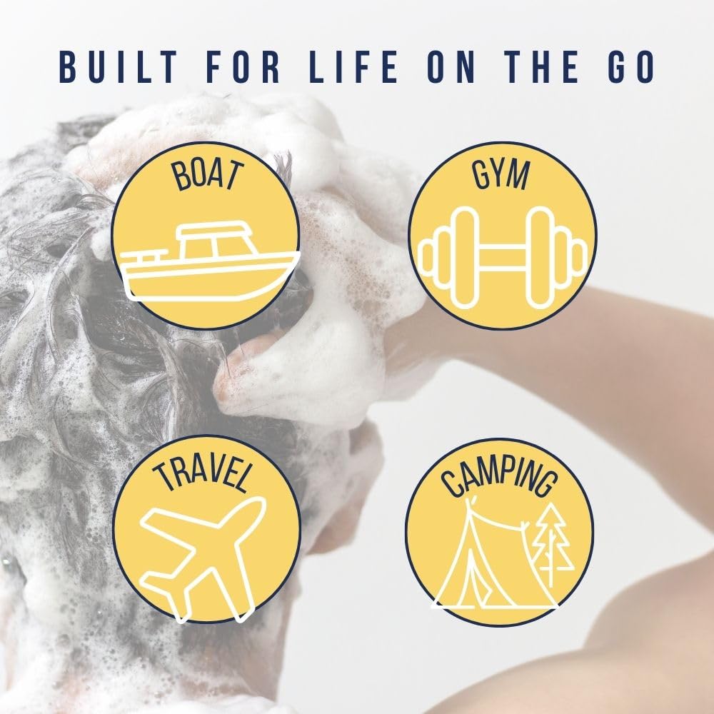 MACKENZIE'S Coconut Drift Shampoo Bar - Gifts for Fishermen - Vegan - Sulfate-Free - Eco Friendly - Zero Waste - Reusable Packaging with Travel Container - 3.5 OZ