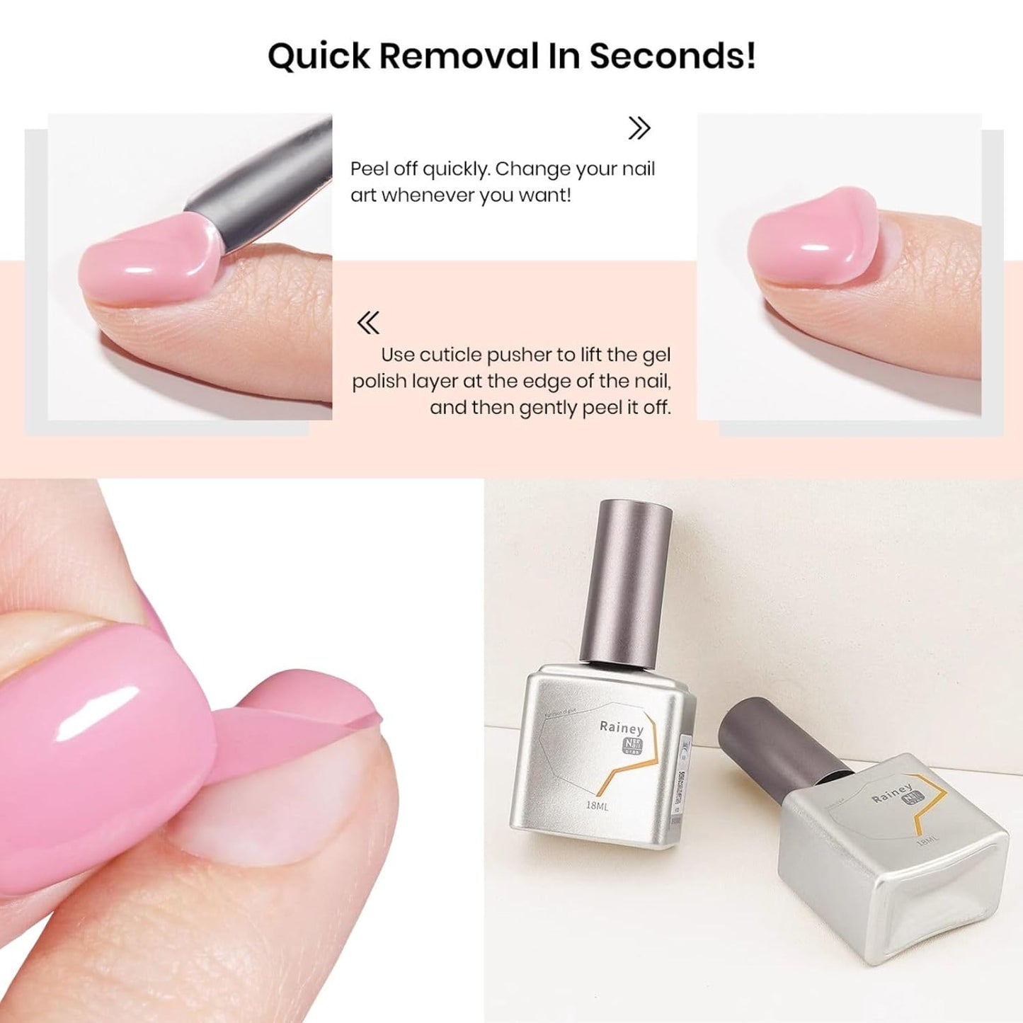 Peel Off Gel Base Coat - Peel Off Base Coat - Peel Off Base Coat Gel Clear Foundation for Use - Peel Off Nail Polish Base Coat No Required UV/LED