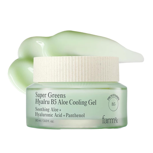 Farm Rx Super Greens Hyalru B5 Aloe Cooling Gel Cream (3fl oz) - Ultra-Lightweight Moisturizer, Plumping Hydration. Korean Skin Care. Hyaluronic Acid, Panthenol, Vegan.
