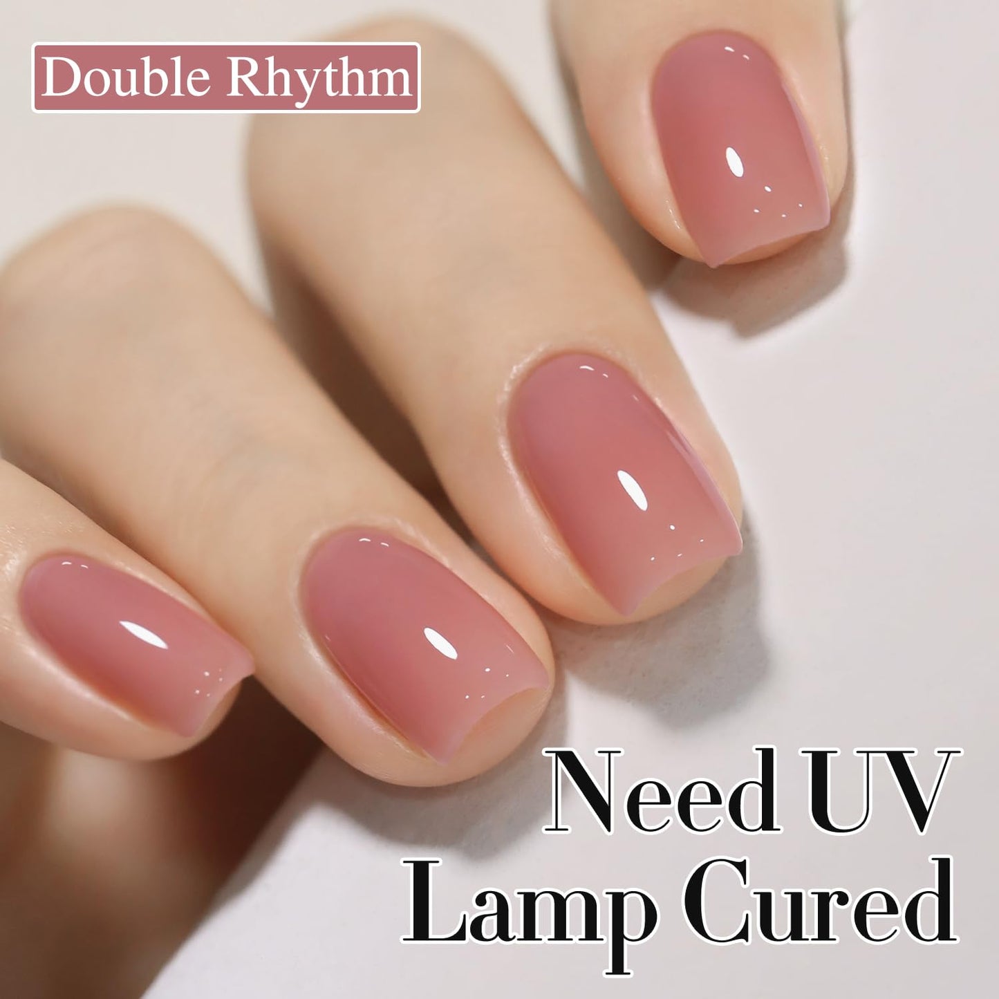 Double Rhythm 0.50 OZ Translucent Gel Polish Same Color Same Bottle Sheer Pastel Neutral Natural Milky 15 ML Jelly UV Nail Art DIY at Home (Jelly Purple Pink-A1512)