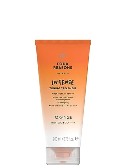 FOUR REASONS Color Mask INTENSE - Orange, 6.76 fl oz - Intensive Toning Treatment - Color Depositing Conditioner - Semi Permanent Hair Dye for Lightened and Colored Hair - 100% Vegan