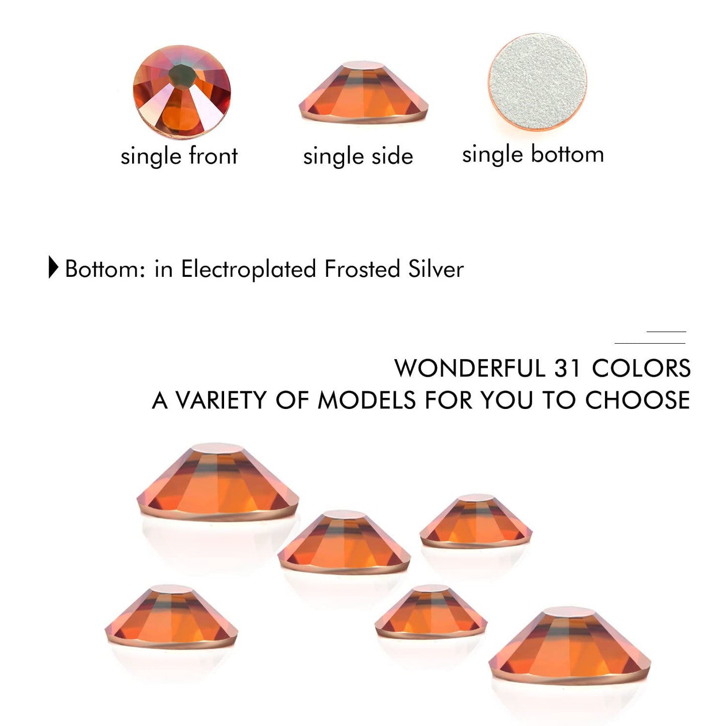 288Pcs Amber Crystal Rhinestones,Glass Flatback Rhinestones Gemstones for Nail Face Makeup Art Crafts Clothes Decoration - (SS30,6.5mm, Amber)