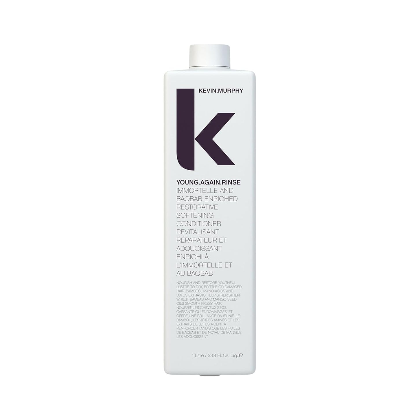KEVIN.MURPHY YOUNG.AGAIN.RINSE - Moisturising Anti-Ageing Conditioner - For Ageing, Dry, Damaged & Brittle Hair - Hair Repair - With Amino Acids - Sulphate & Paraben Free - 1 L / 33.8 fl oz
