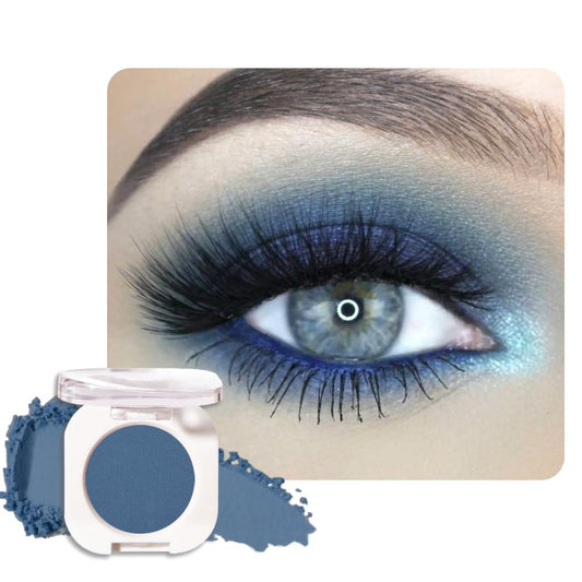 Dark Blue Single Matte Eyeshadow Makeup, Neutral Powde Eye Shadow for Women, Dark Blue Matte Singles Eyeshadow Palette Pigmented Waterproof, sombras para ojos, Girls Monochrome Eyeshadows Gift