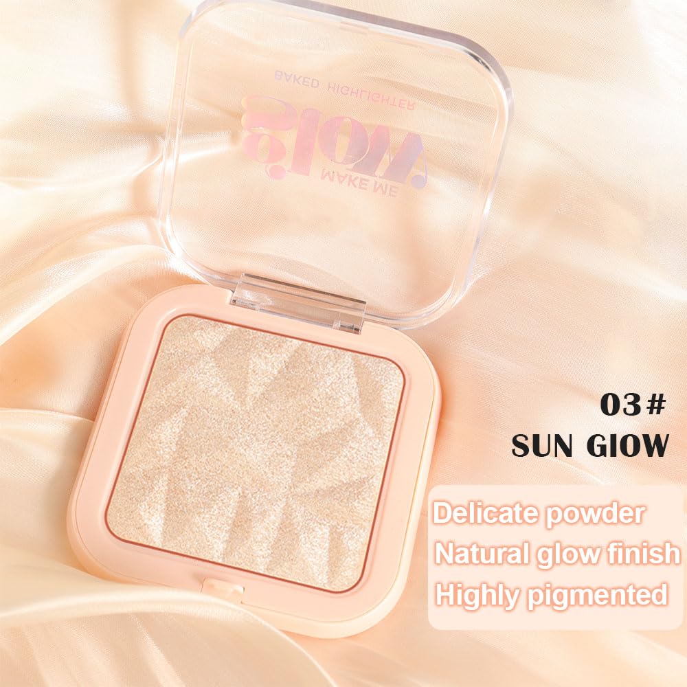 evpct Sun Glow Face Highlighter Makeup Shimmer Glitter Diamond Sparkly Highlighters Makeup Palette Powder for Face Body Cheek Skin iluminadores iluminador de jos maquillaje luminizers E03