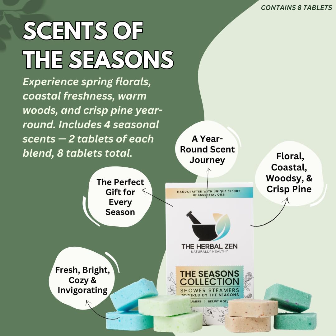 Shower Steamers Aromatherapy Variety Pack - Shower Bombs Made in The USA - Aromatherapy Bath Gifts for Women - Back to School Gift - Shower Tablets Mothers Day Gift (Seasonal Variety Pack)