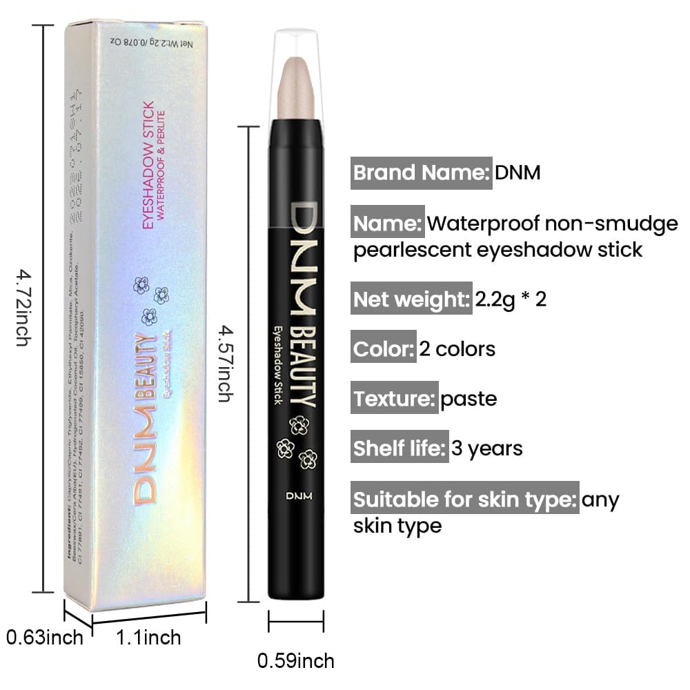 evpct 2Pcs Cream Eyeshadow Sticks Set for Eyes Waterproof, Bronze Shimmer Matte Eye shadow Stick Pencil Pen Bulk sombras en crema para ojos 20+20