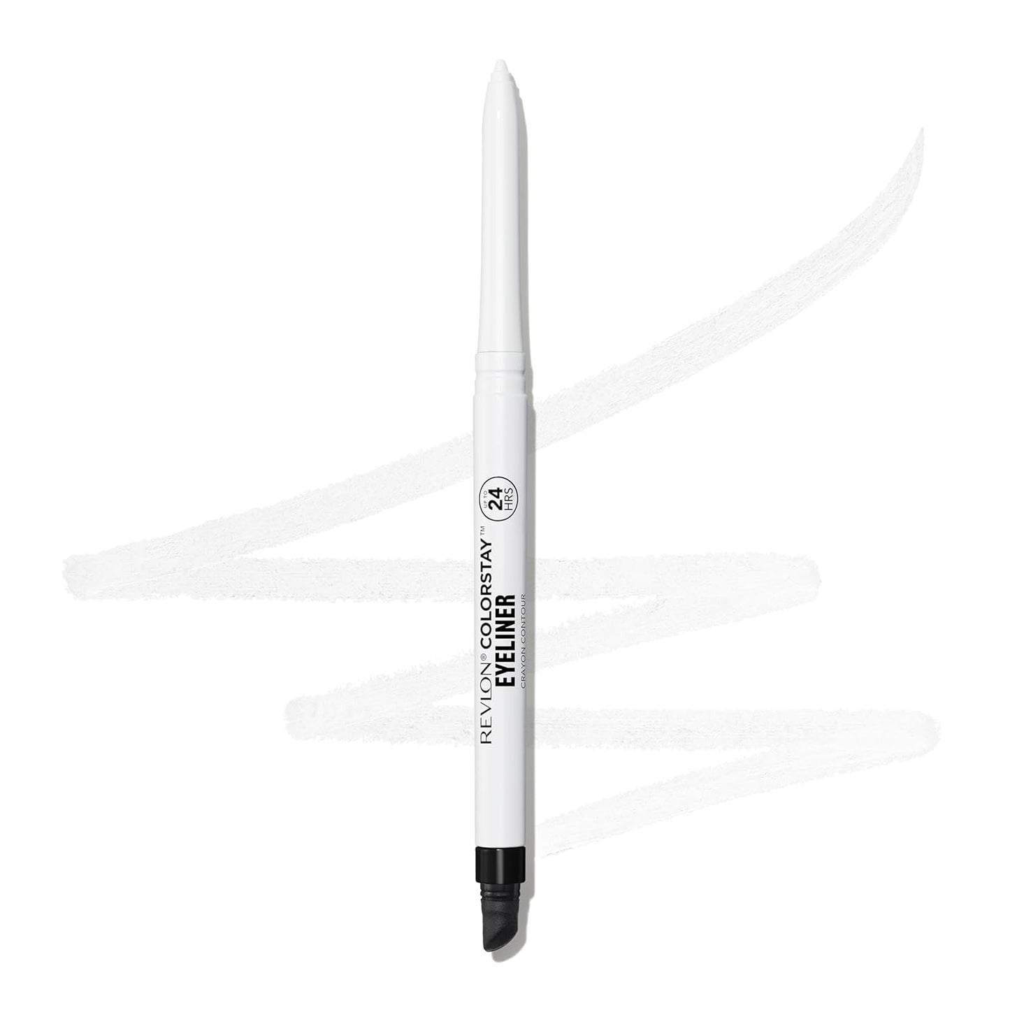 REVLON ColorStay Pencil Waterproof Eyeliner, Smudge-Proof, Eye Makeup with Built-In Sharpener, 215 White, 0.01 oz