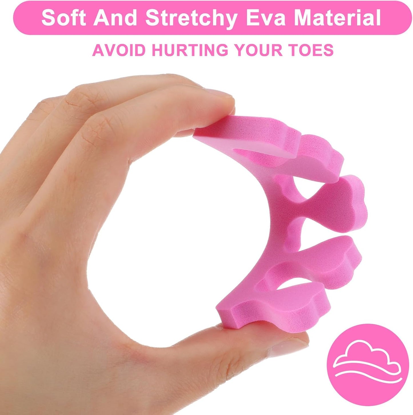 400 Pcs (200 Pairs) Toe Separators Pedicure Tool Kit Soft Toe Spacers for Pedicures Spreaders Finger Dividers for Women Men Feet Nail Toenails Art Painting Polish Spa(White)