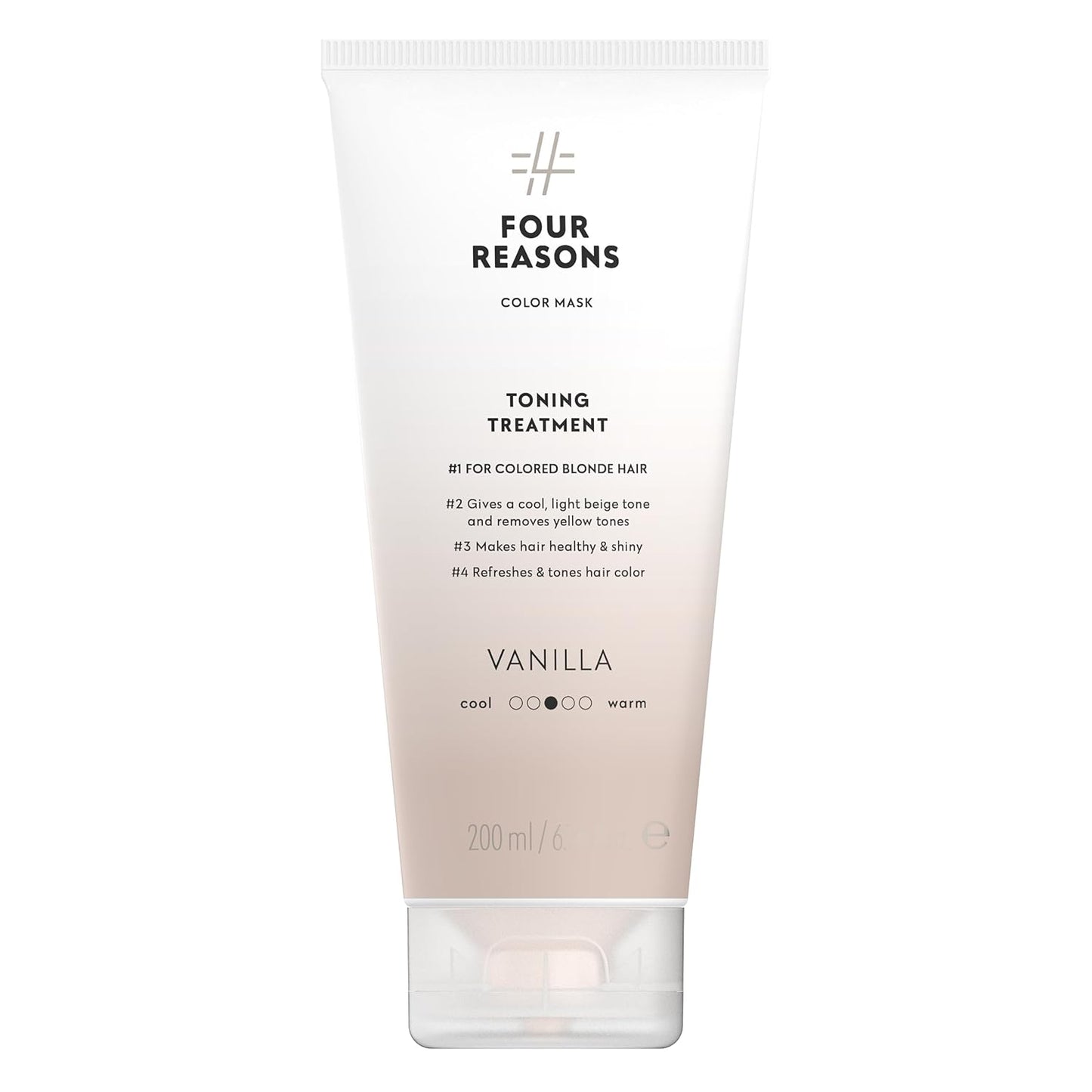 Four Reasons Color Mask - Vanilla Blonde - (27 Colors) Color Depositing Conditioner, Toning Treatment, Tone & Enhance Color-Treated Hair - Semi Permanent Hair Dye, Vegan and Cruelty-Free, 6.76 fl oz