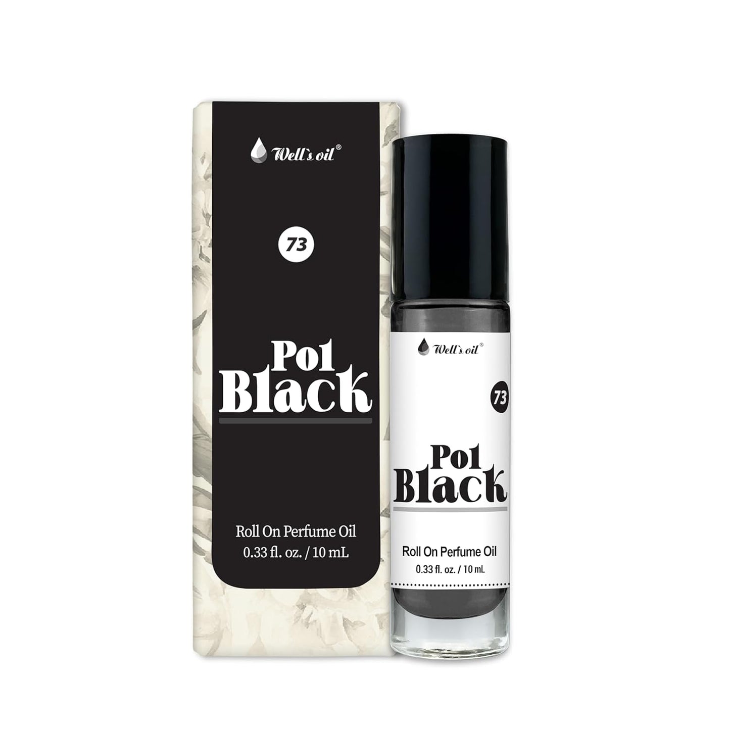 Well's Oil Well's Perfume Oil Roll-On (Pol Black) | Clean, Rich, Pure Scent | Alcohol-Free | Oil Based | Long Lasting | Concentrated Roll-on Perfumes for Women and Men | 10 ml / 0.33 fl Oz