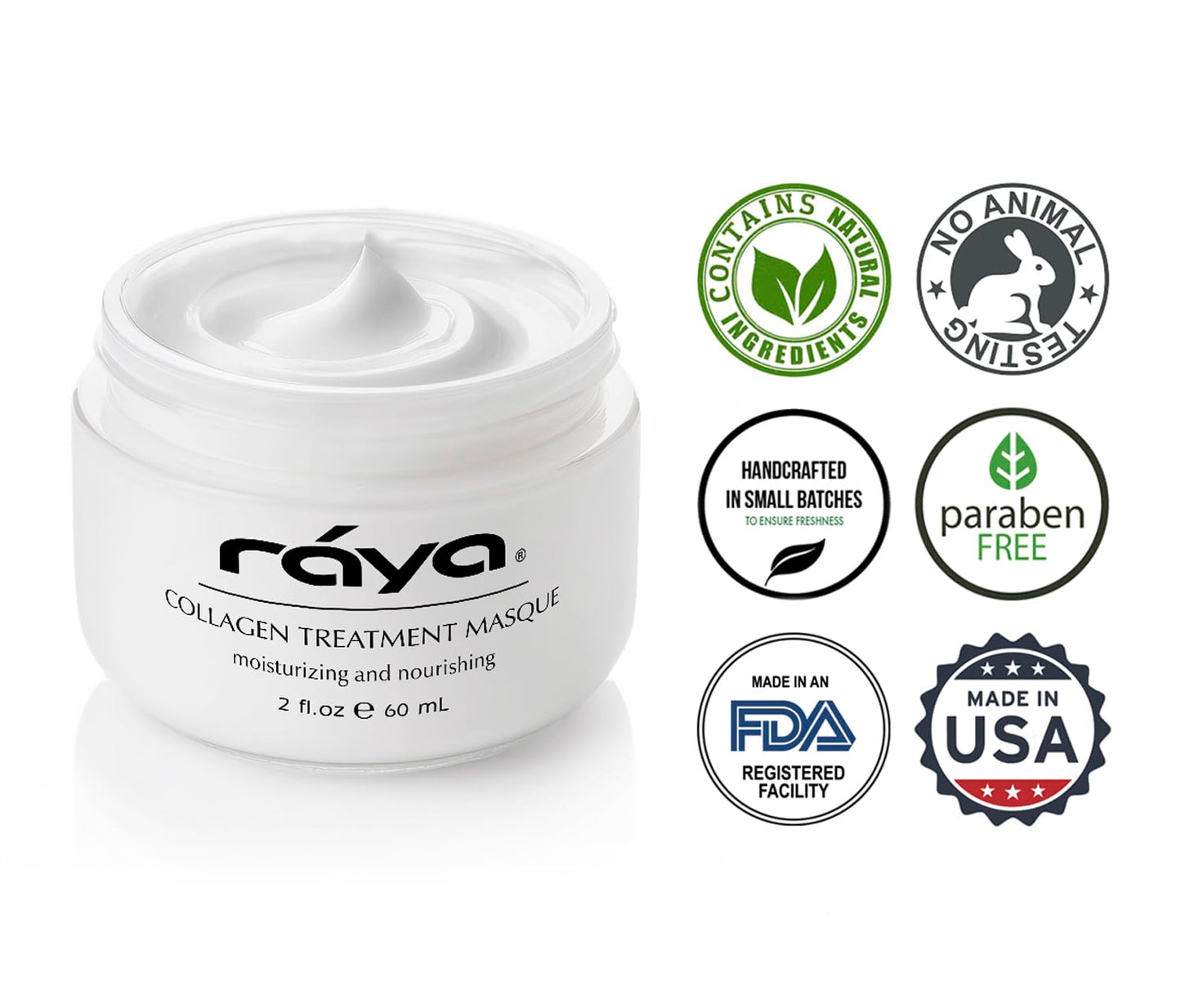 Raya Collagen Treatment Masque (604) | Nourishing Facial Treatment Mask for Combination, Dry, Dehydrated, and Dull Skin | Helps Reduce Lines and Wrinkles