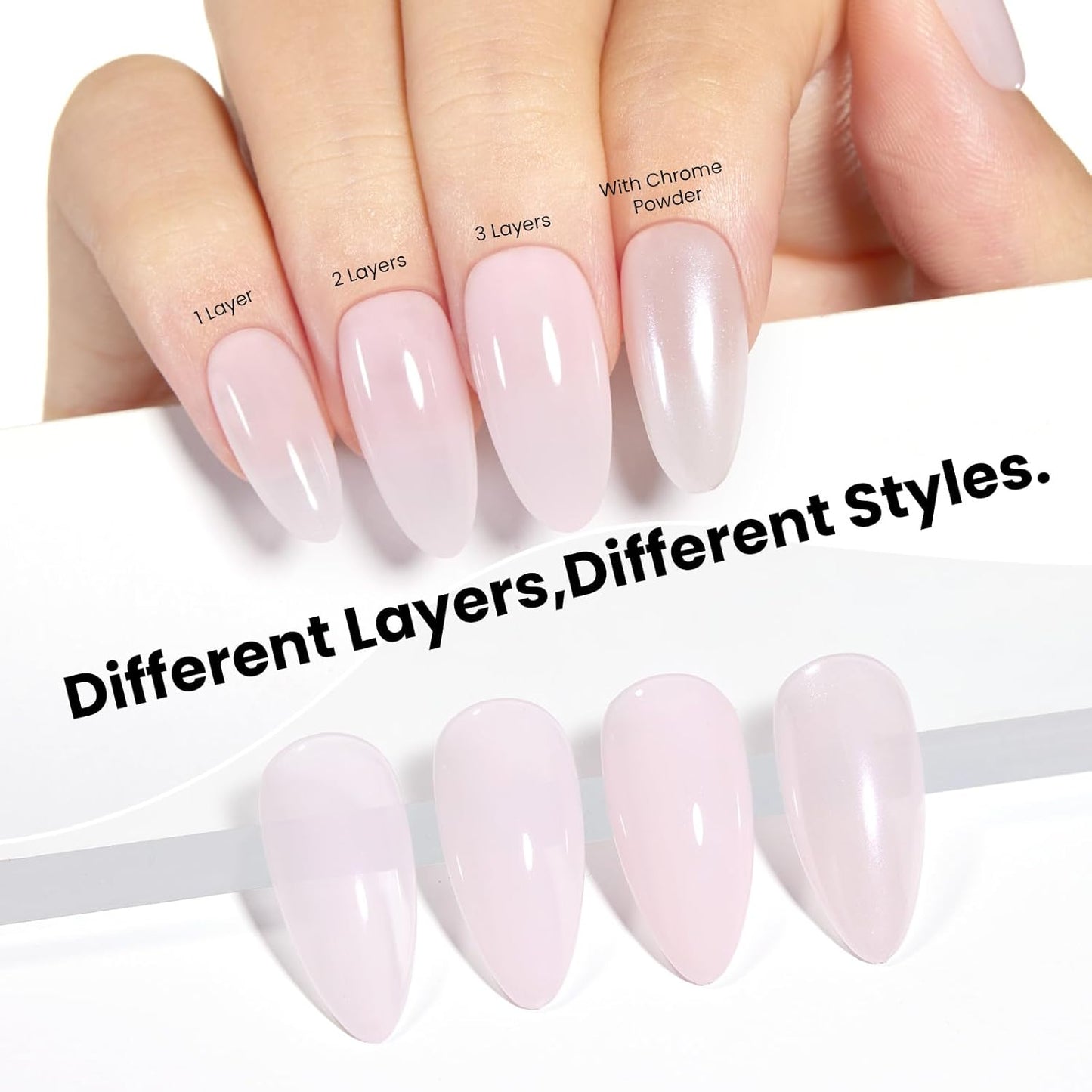 Beetles Pearl Chrome Nail Powder Gel Nail Polish Set, Glazed Donut Mirror Effect with Silicone Nail Brush, Liquid Peel Off Latex Tape Top Coat&Base Coat