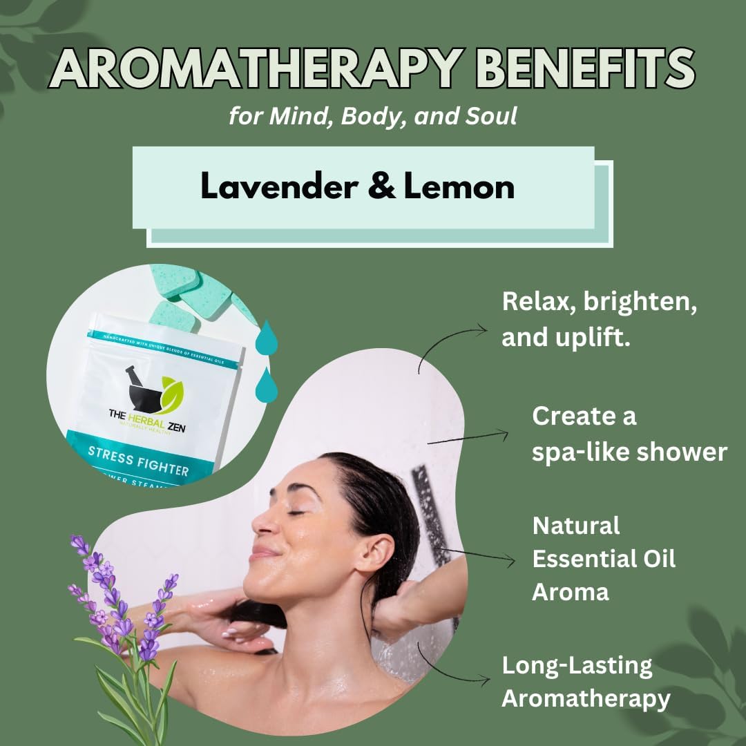 Stress Fighter Shower Steamers Aromatherapy with Essential Oils, Made in The USA Shower Bombs, Shower Bomb Aromatherapy, Relaxing Gifts for Women, Spa Day Gift, Mothers Day Gift