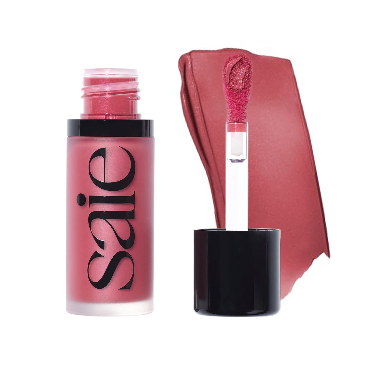 Saie Dew Liquid Blush for Cheeks - Hydrating Cream Blush Stick with a Blendable + Buildable Formula - Skincare Infused Dewy Cheek Tint for a Natural Flush - Glowy Makeup Essential - Dreamy (.40 oz)