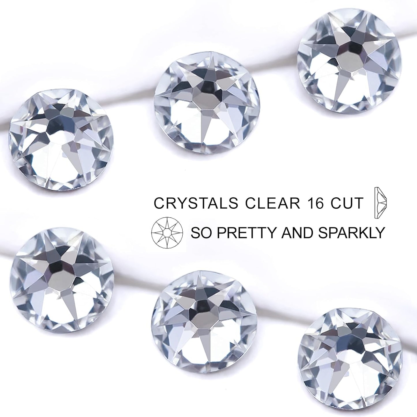 Novani 500pcs Clear Rhinestones Flat Back Round Rhinestone Style 2088 Sparkly Crystal Gemstones for Nail Art and Crafting,SS20(4.6-4.8mm