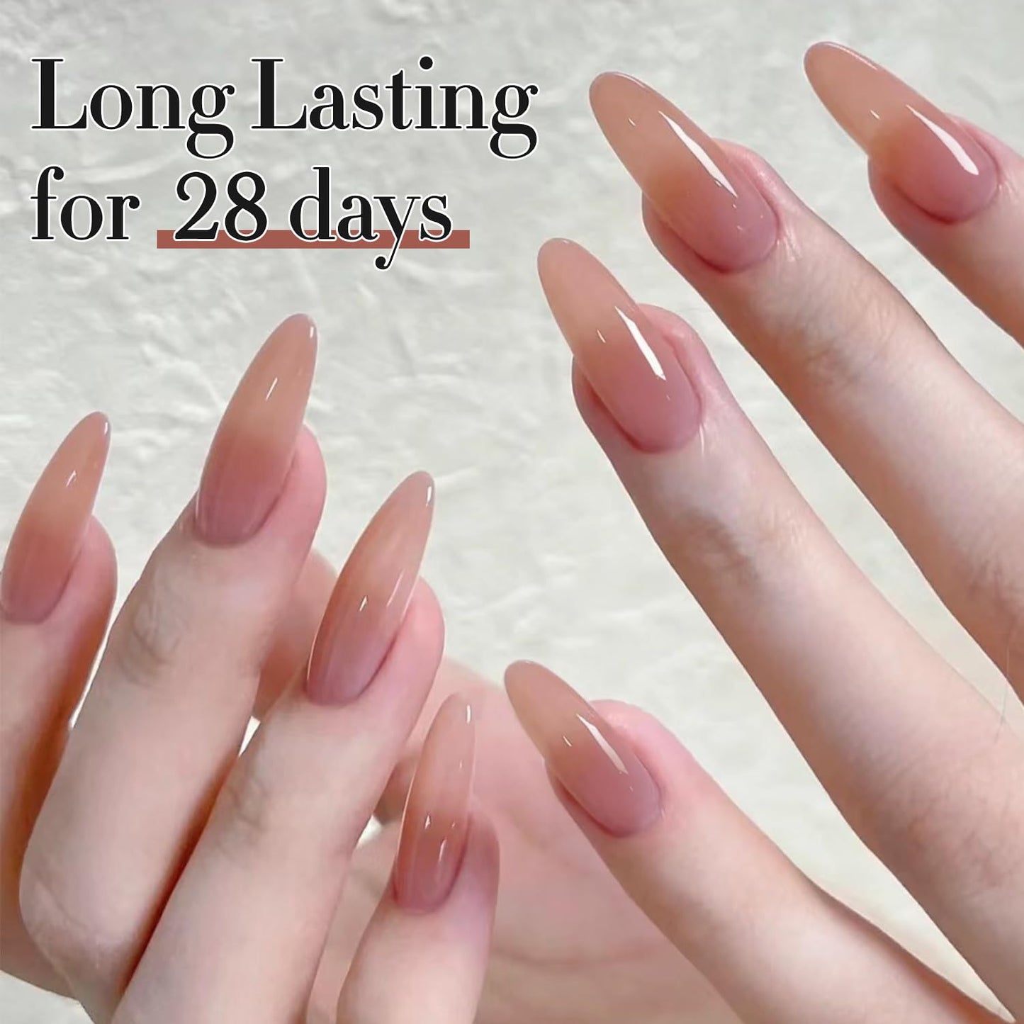 Double Rhythm Translucent Gel Polish Sheer Neutral Natural Light Milky Same Color Same Bottle 15ML Jelly Nail Polish Nail Art DIY at Home (Deep Nude-A1412)