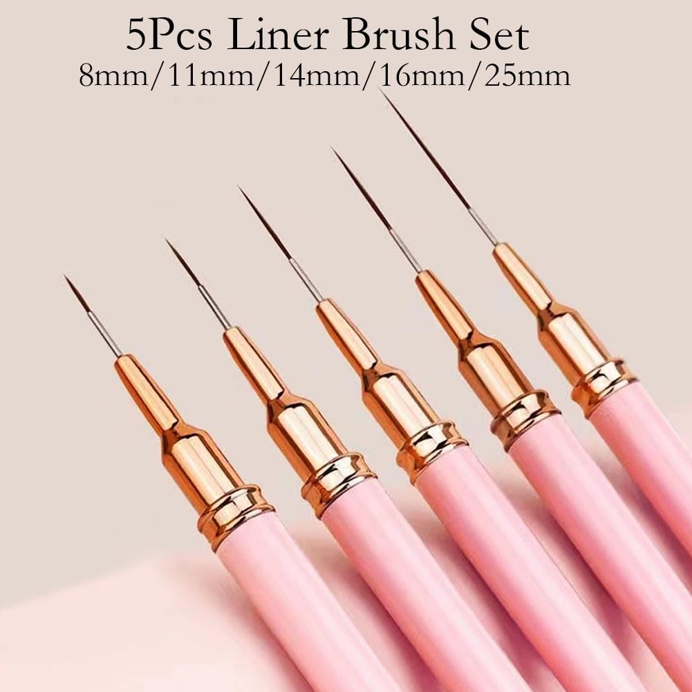 Nail Art Tools 27Pcs Set,Nail Art Brush,Resin Nail Art Palette,5 Pcs Nail Art Pens Liner Brush,2-way Acrylic Silicone Engraving Pen Dotting Pen Tools Nail Art Kit for Nail Art DIY