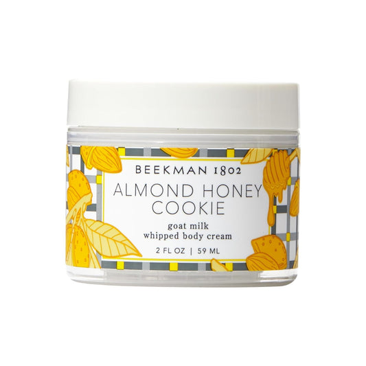 Beekman 1802 Almond Honey Cookie Whipped Body Cream - 2 oz - Moisturizes, Soothes & Softens - With Coconut Oil and Mango Seed Butter - No Irritation - Good for Sensitive Skin