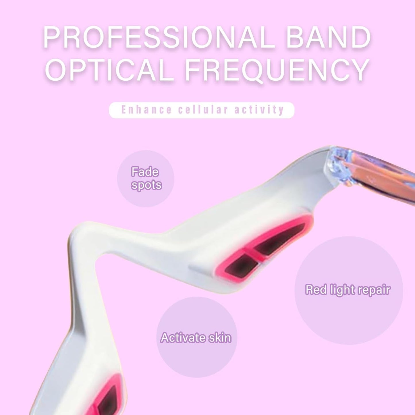 Under Eye Red Light Therapy Glasses - Microcurrent Eye Massager with 2 Modes, Red Light Therapy Relieve Eyes Bags & Wrinkles, Dark Circles Treatment Device