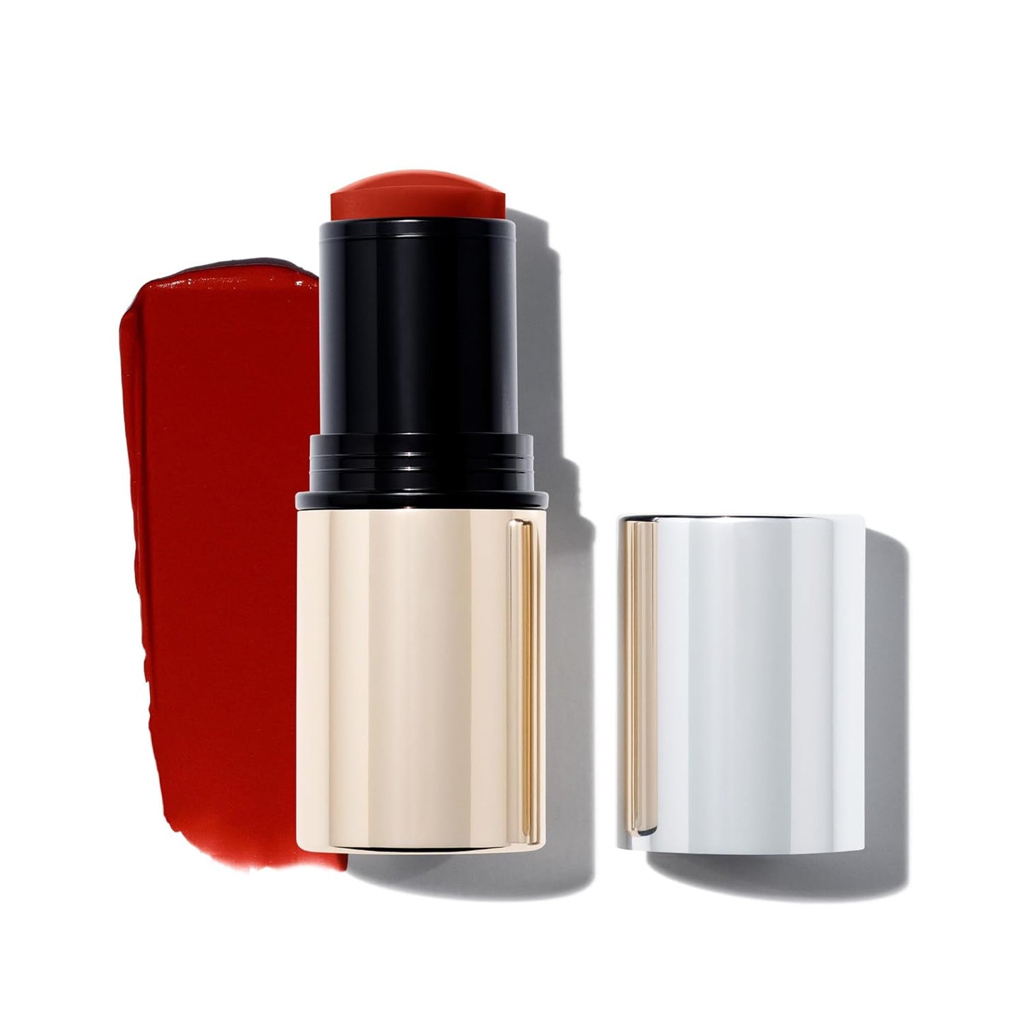 MAKE Beauty Heat Stroke Cream Blush Stick for Cheeks with Natural Hydrating Dewy Finish. Creamy Gel Blush Balm - Shade Scorched, Brick Red Cheek Tint