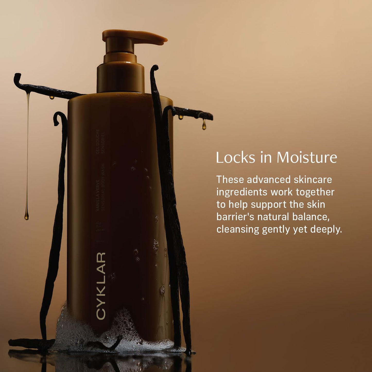 Sensorial Body Wash. Vanilla Verve Hydrating Cleanser with Moisture Locking Multi-Oil Complex, Sodium PCA and Glycerin. Nourishing Shower Gel for Women and Men, 16.5 Fl Oz Luxury Bodywash