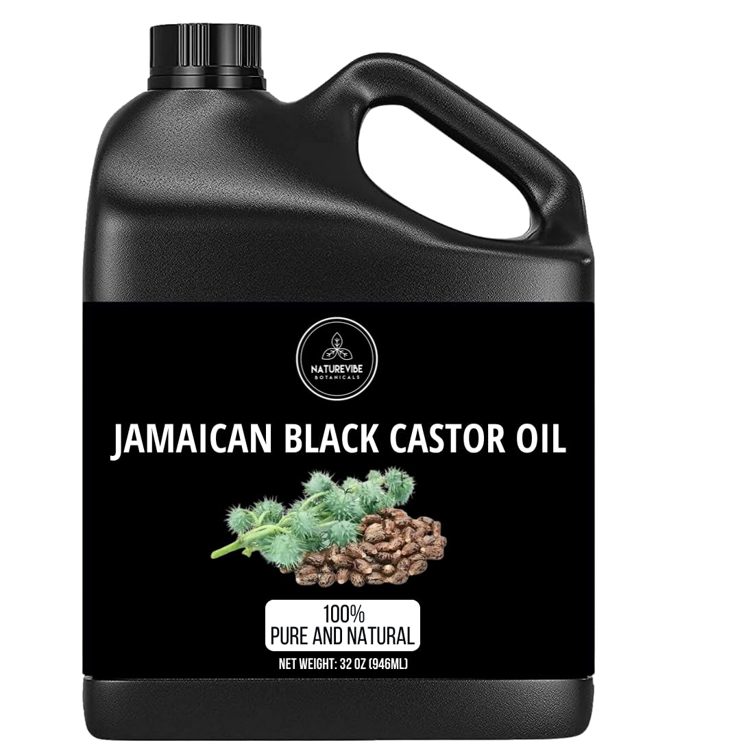 Naturevibe Botanicals Jamaican Black Castor Oil 32 Ounces | 100% Pure and Natural | Great for Skin Care and Hair Care