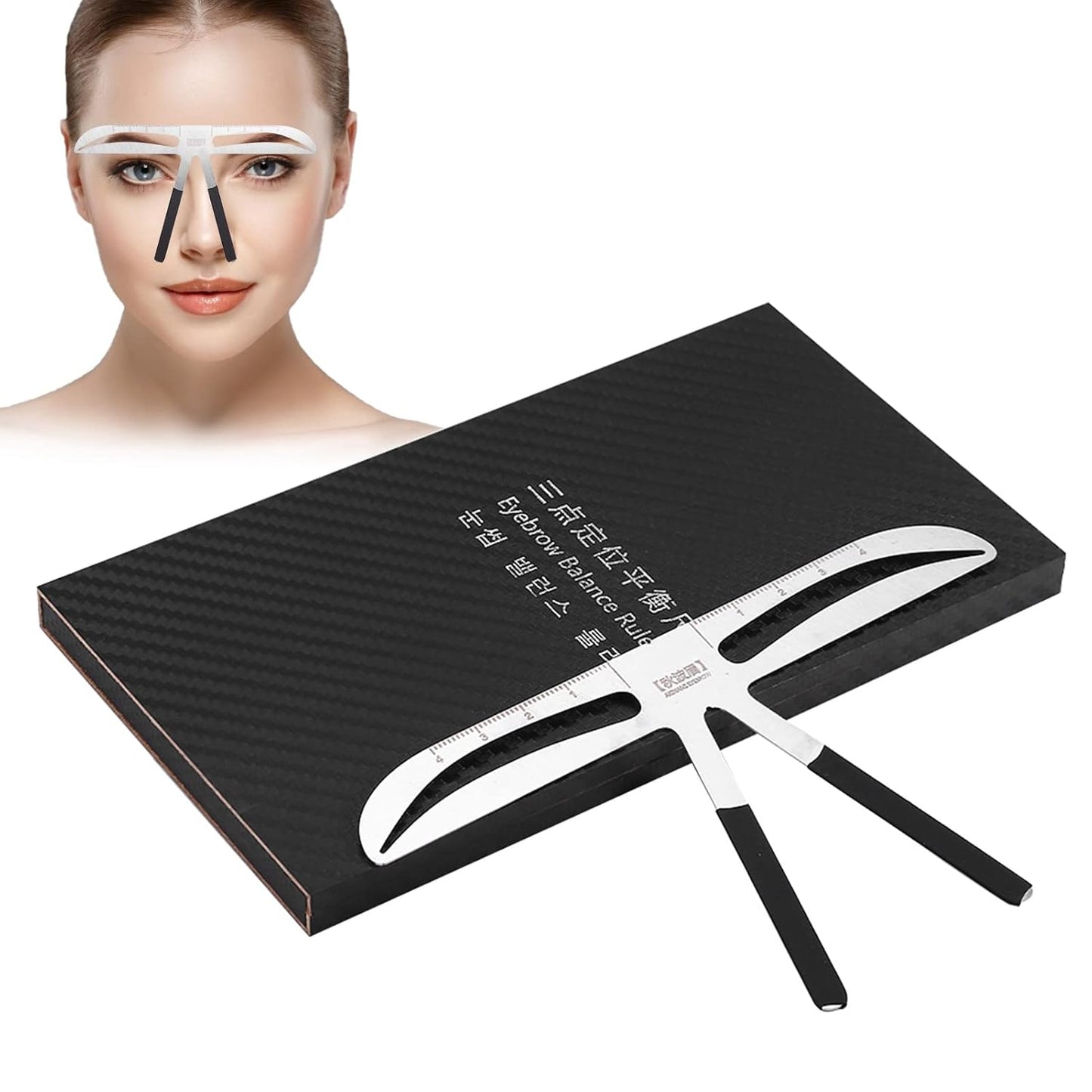 Eyebrow Ruler, 4 Types Eyebrow Stamp Stencil Kit Permanent Eyebrow Ruler Eyebrow Stencils Eyebrows Shape Reusable Eyebrow Measure Balance Extension Ruler Eyebrow Shape Stencil(Wave Type eyebrows)