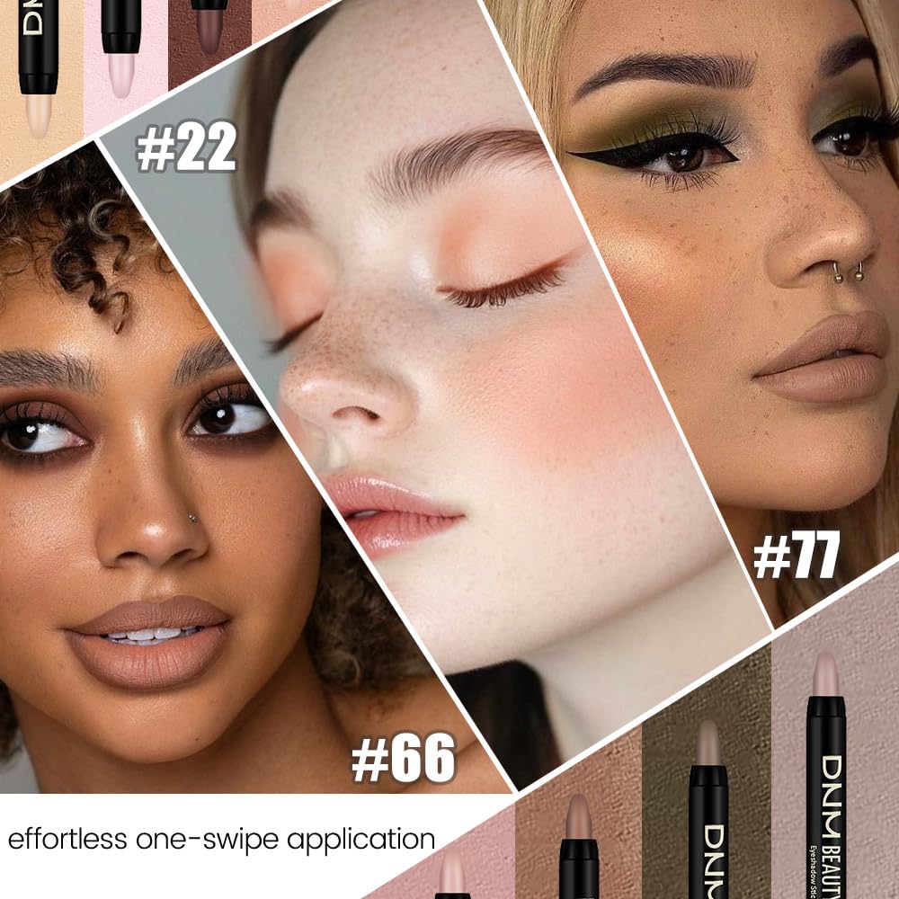 8Pcs Cream Eye Shadow Sticks Makeup for Women, Matte Shimmer Eyeliner Pencil Eyeshadow Brightener Stick for Eyes, Waterproof Eyeshadow Applicator Blendable sombras para ojos Set13#