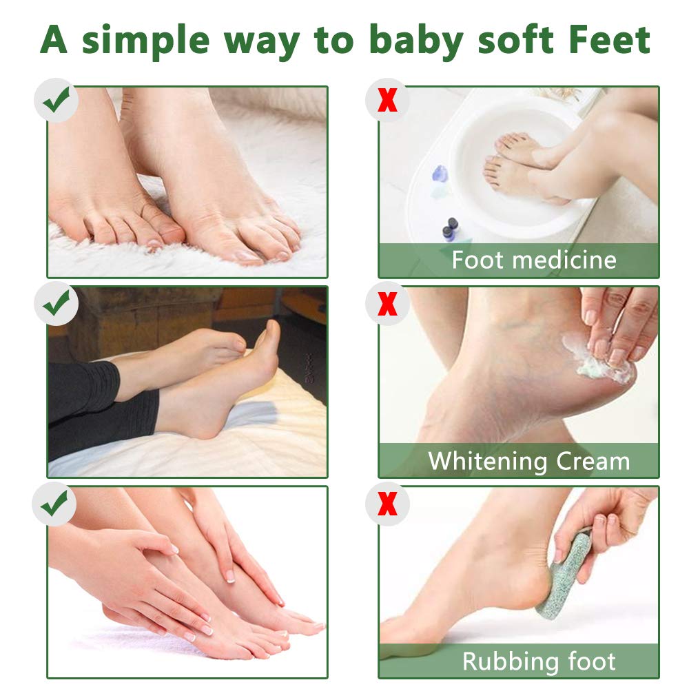 Foot Peeling Mask Moisturizing Socks 5Pairs, Foot Mask Remove Dead Skin, Rough Callus and Cracked Heels, Dry Skin Moisturizer for Soft and Smooth Baby Touch Feet (Tea Tree)