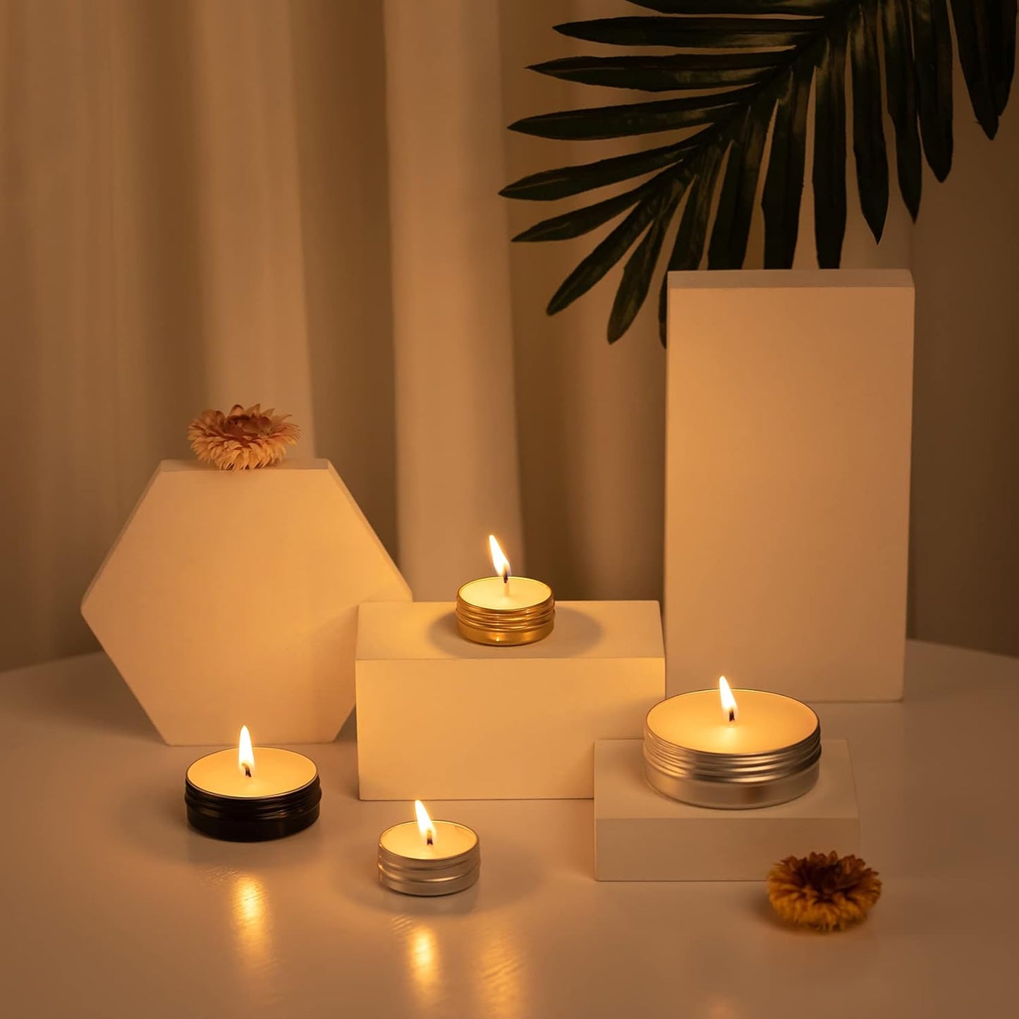 0.5 oz Screw Top Aluminum Tin Jar with Screw Lid and Blank Labels (Black - Pack of 32)