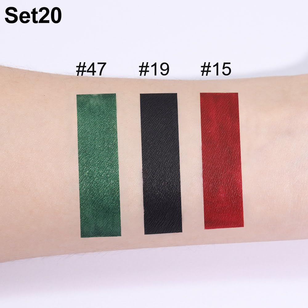 evpct 3Pcs Dark Black Emerald Green Red Matte Liquid Lipstick Lip Stain Sets for Women Matte+Lipstick Long Lasting 24 hr Hours Magic Lipstick 24 Hours original Waterproof 20#