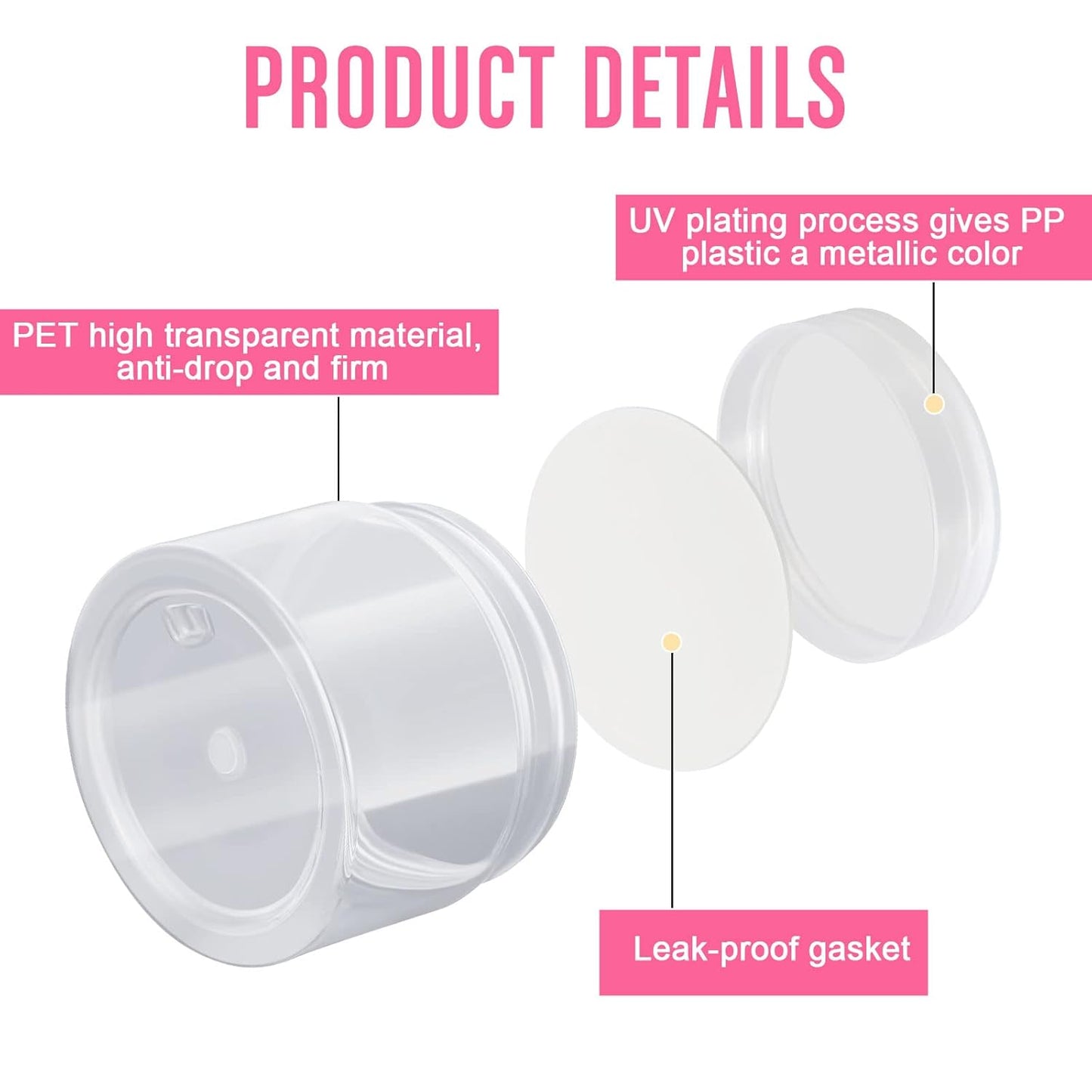 Patelai 4 Pieces Round Wide-mouth Leak Proof Plastic Container Jars with Lids for Travel Storage Makeup Beauty Products Face Creams Oils Salves Ointments DIY Making(4 Ounce,Clear)