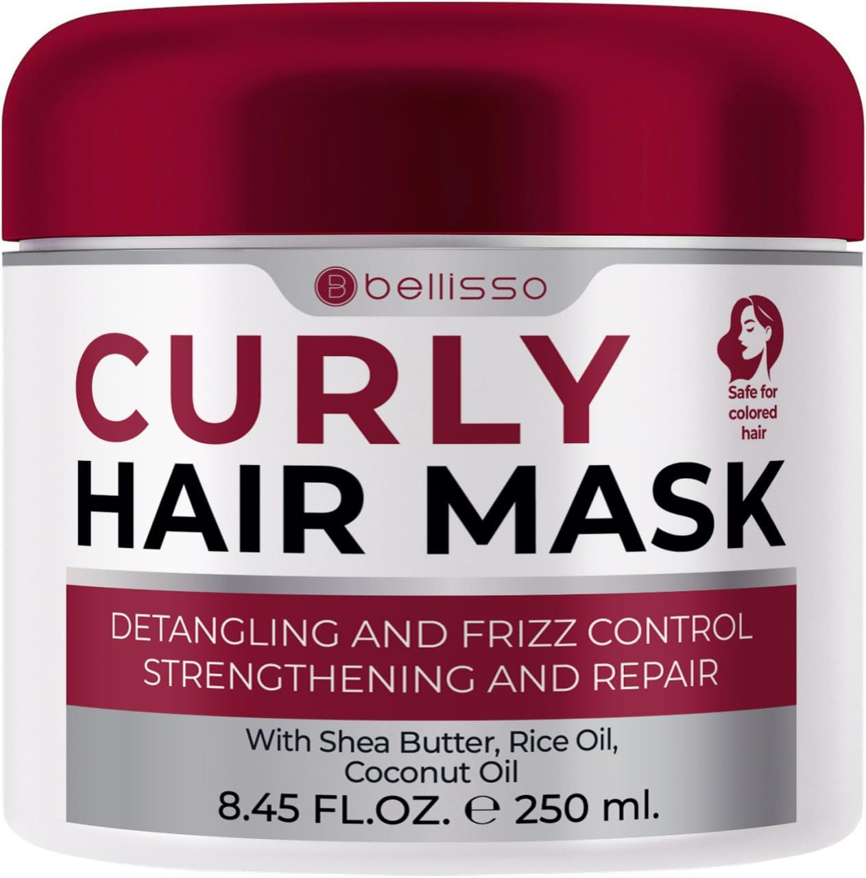 Curly Hair Mask - Deep Conditioning, Curl Enhancing Split End Repair for Women and Men - Strengthening Treatment Cream and Moisturizer Products for Dry, Damaged, Frizzy Hair - Anti Breakage Solution