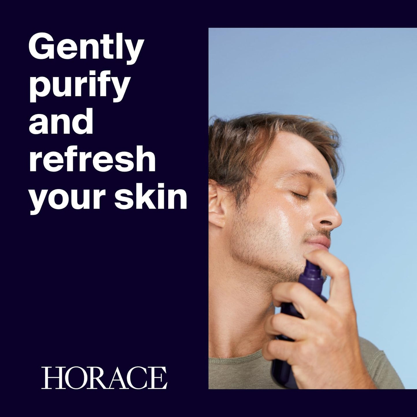 HORACE Tonic Lotion for Men - Toner Spray with Prebiotics - Gentle Skincare for All Skin Types - Fresh, Aromatic Scent, 6.7 fl.oz