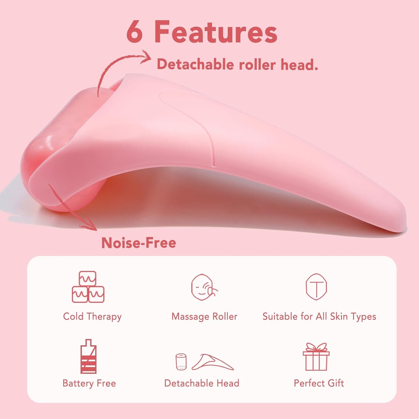 huefull Ice Roller for Face Women, Skin Care Set & Ice Face Roller，Self Care Gifts for Women,Reduces Puffiness and Wrinkle, Facial Massager Tool & Spa Pink Gifts