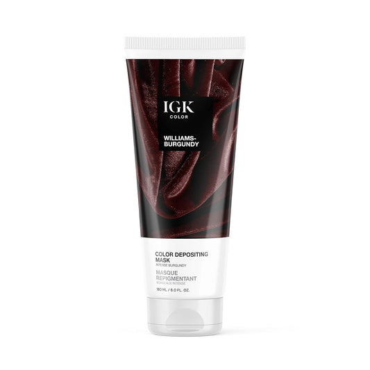 IGK Hair Gloss Toner & Color Depositing Mask | Intense Burgundy Semi-Permanent | Vegan + Cruelty Free | Williams Burgundy