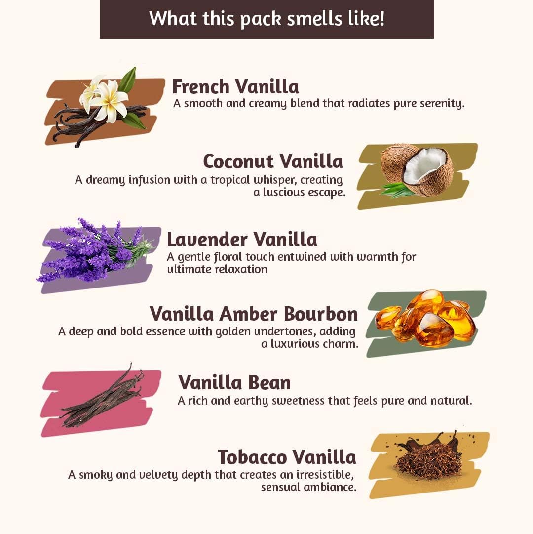 Folkulture Incense Sticks with Holder for Gift | Set of 6 (120 Fall Insence-Stick) | Organic Fall Scents with 45 Mins Burn Time | Vanilla Incense-Set | Lavender Incienso | Non Toxic Inscents-Sticks