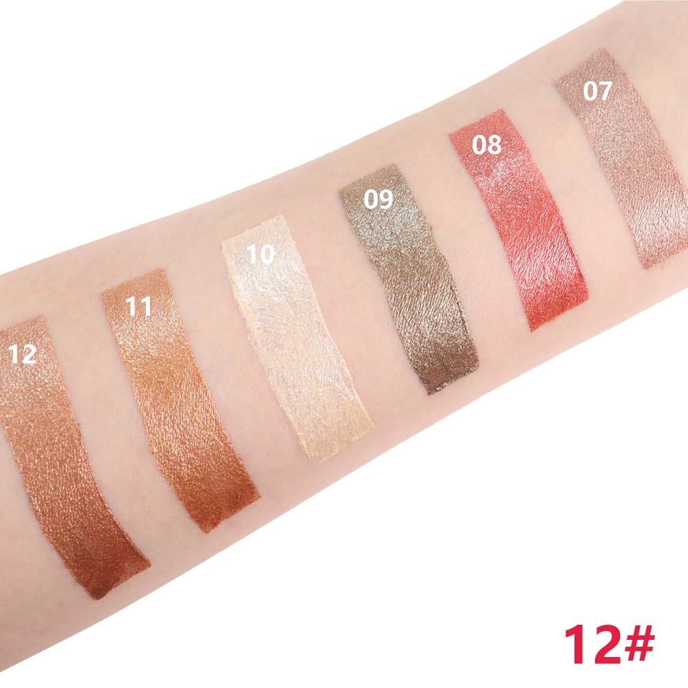 Rosy Brown Shimmer Cream Eye Shadow Stick Makeup for Women, Rosy Brown Shimmer Matte Eye Shadow Brightener Stick for Eyes, Waterproof Eyeshadow Pencil Applicator Blendable for Eye Highlight 12