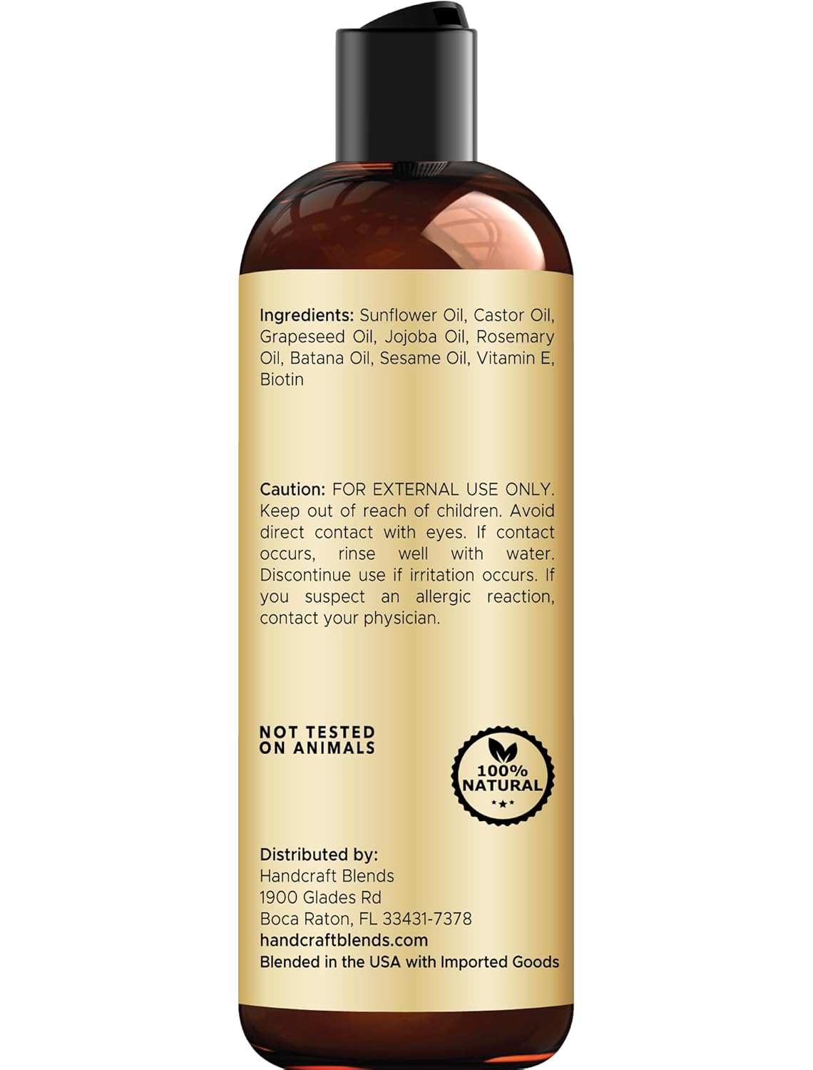 Handcraft Blends Rosemary Oil for Hair Growth with Scalp Massager – 8 Fl Oz – Nourishing Hair Oil – Made with 100% Pure and Natural Rosemary, Castor, Jojoba, and Batana Oils & Biotin
