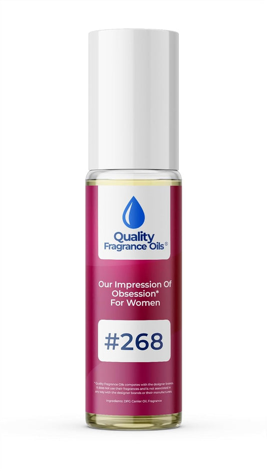Quality Fragrance Oils' Obsession for Women Impression #268 | Long-Lasting Perfume Oil, Alcohol-Free, Strong Scent, 10ml Roll-On | Affordable Alternative to Designer Fragrances